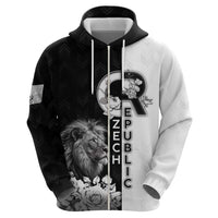 Czech Republic Hoodie White Lion With Rose - Wonder Print Shop