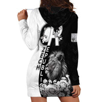 Czech Republic Hoodie Dress White Lion With Rose - Wonder Print Shop