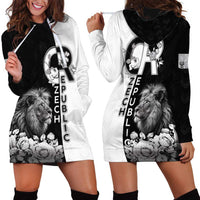 Czech Republic Hoodie Dress White Lion With Rose - Wonder Print Shop