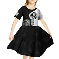 Czech Republic Kid Short Sleeve Dress White Lion With Rose - Wonder Print Shop