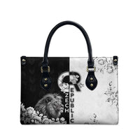 Czech Republic Leather Bag White Lion With Rose - Wonder Print Shop