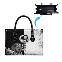 Czech Republic Leather Bag White Lion With Rose - Wonder Print Shop