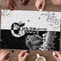 Czech Republic Puzzle White Lion With Rose - Wonder Print Shop