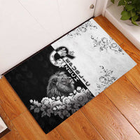 Czech Republic Rubber Doormat White Lion With Rose - Wonder Print Shop