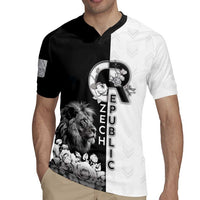 Czech Republic Rugby Jersey White Lion With Rose - Wonder Print Shop