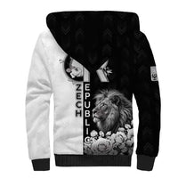 Czech Republic Sherpa Hoodie White Lion With Rose - Wonder Print Shop