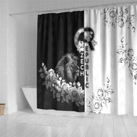 Czech Republic Shower Curtain White Lion With Rose - Wonder Print Shop