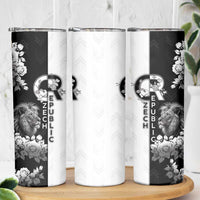 Czech Republic Skinny Tumbler White Lion With Rose - Wonder Print Shop
