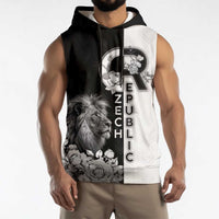 Czech Republic Sleeveless Hoodie White Lion With Rose - Wonder Print Shop