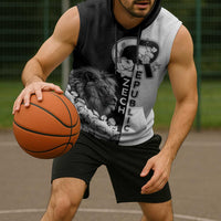 Czech Republic Sleeveless Hoodie White Lion With Rose - Wonder Print Shop