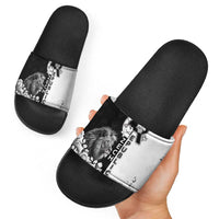 Czech Republic Slide Sandals White Lion With Rose - Wonder Print Shop