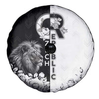 Czech Republic Spare Tire Cover White Lion With Rose - Wonder Print Shop