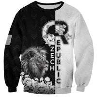 Czech Republic Sweatshirt White Lion With Rose - Wonder Print Shop