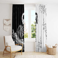 Czech Republic Window Curtain White Lion With Rose - Wonder Print Shop