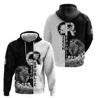 Czech Republic Zip Hoodie White Lion With Rose - Wonder Print Shop