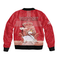 Personalized Denmark Bomber Jacket Mute Swan With Symbol - Wonder Print Shop