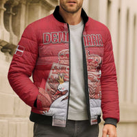 Personalized Denmark Bomber Puffer Jacket Mute Swan With Symbol - Wonder Print Shop