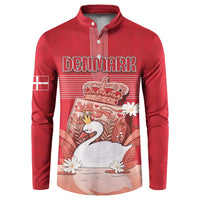 Personalized Denmark Button Sweatshirt Mute Swan With Symbol - Wonder Print Shop