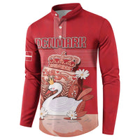Personalized Denmark Button Sweatshirt Mute Swan With Symbol - Wonder Print Shop