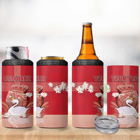 Personalized Denmark 4 in 1 Can Cooler Tumbler Mute Swan With Symbol - Wonder Print Shop