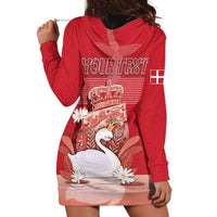 Personalized Denmark Hoodie Dress Mute Swan With Symbol - Wonder Print Shop