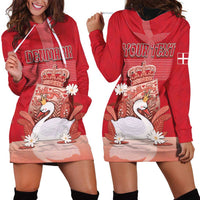 Personalized Denmark Hoodie Dress Mute Swan With Symbol - Wonder Print Shop