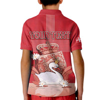 Personalized Denmark Kid Polo Shirt Mute Swan With Symbol - Wonder Print Shop