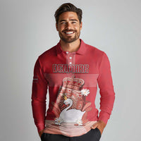 Personalized Denmark Long Sleeve Polo Shirt Mute Swan With Symbol - Wonder Print Shop