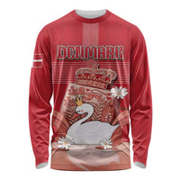 Personalized Denmark Long Sleeve Shirt Mute Swan With Symbol - Wonder Print Shop