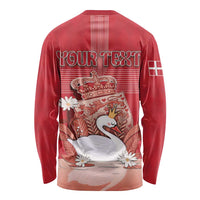 Personalized Denmark Long Sleeve Shirt Mute Swan With Symbol - Wonder Print Shop