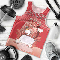 Personalized Denmark Men Tank Top Mute Swan With Symbol - Wonder Print Shop