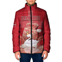 Personalized Denmark Padded Jacket Mute Swan With Symbol - Wonder Print Shop