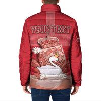 Personalized Denmark Padded Jacket Mute Swan With Symbol - Wonder Print Shop