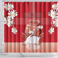 Denmark Shower Curtain Mute Swan With Symbol - Wonder Print Shop