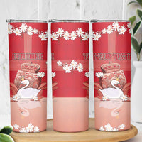 Personalized Denmark Skinny Tumbler Mute Swan With Symbol - Wonder Print Shop