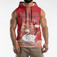 Personalized Denmark Sleeveless Hoodie Mute Swan With Symbol - Wonder Print Shop