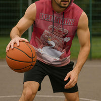 Personalized Denmark Sleeveless Hoodie Mute Swan With Symbol - Wonder Print Shop