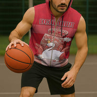 Personalized Denmark Sleeveless Zip Hoodie Mute Swan With Symbol - Wonder Print Shop