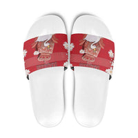 Denmark Slide Sandals Mute Swan With Symbol - Wonder Print Shop