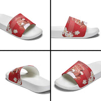 Denmark Slide Sandals Mute Swan With Symbol - Wonder Print Shop