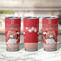 Personalized Denmark Tumbler Cup Mute Swan With Symbol - Wonder Print Shop