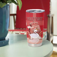 Personalized Denmark Tumbler Cup Mute Swan With Symbol - Wonder Print Shop