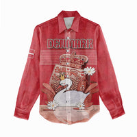 Personalized Denmark Women Casual Shirt Mute Swan With Symbol - Wonder Print Shop