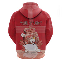 Personalized Denmark Zip Hoodie Mute Swan With Symbol - Wonder Print Shop