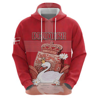 Personalized Denmark Zip Hoodie Mute Swan With Symbol - Wonder Print Shop