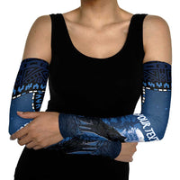 Estonia Arm Sleeves Night Wolf With Pattern - Wonder Print Shop