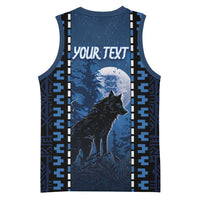 Personalized Estonia Basketball Jersey Night Wolf With Pattern - Wonder Print Shop