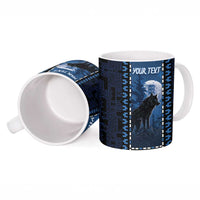 Personalized Estonia Ceramic Mug Night Wolf With Pattern - Wonder Print Shop