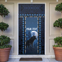 Estonia Door Cover Night Wolf With Pattern - Wonder Print Shop