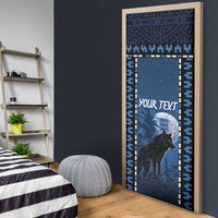 Estonia Door Cover Night Wolf With Pattern - Wonder Print Shop
